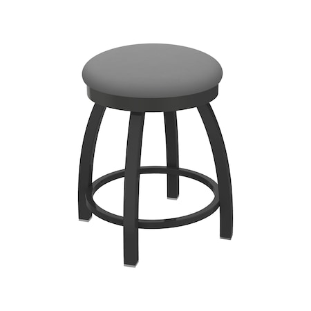 Holland Bar Stool Co 18" Swivel Vanity Stool, Pewter Finish, Canter Grey Seat 80218PW007